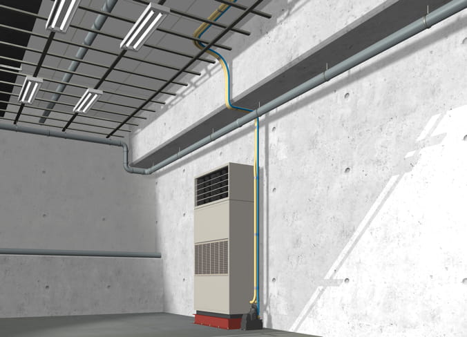 Case3：設備用床置型エアコンで発生する排水問題